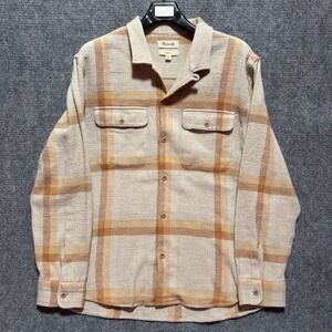 Madewell Jacket XL Mens Easy Fit Twill Loop Collar Brushed Plaid Shirt Shacket